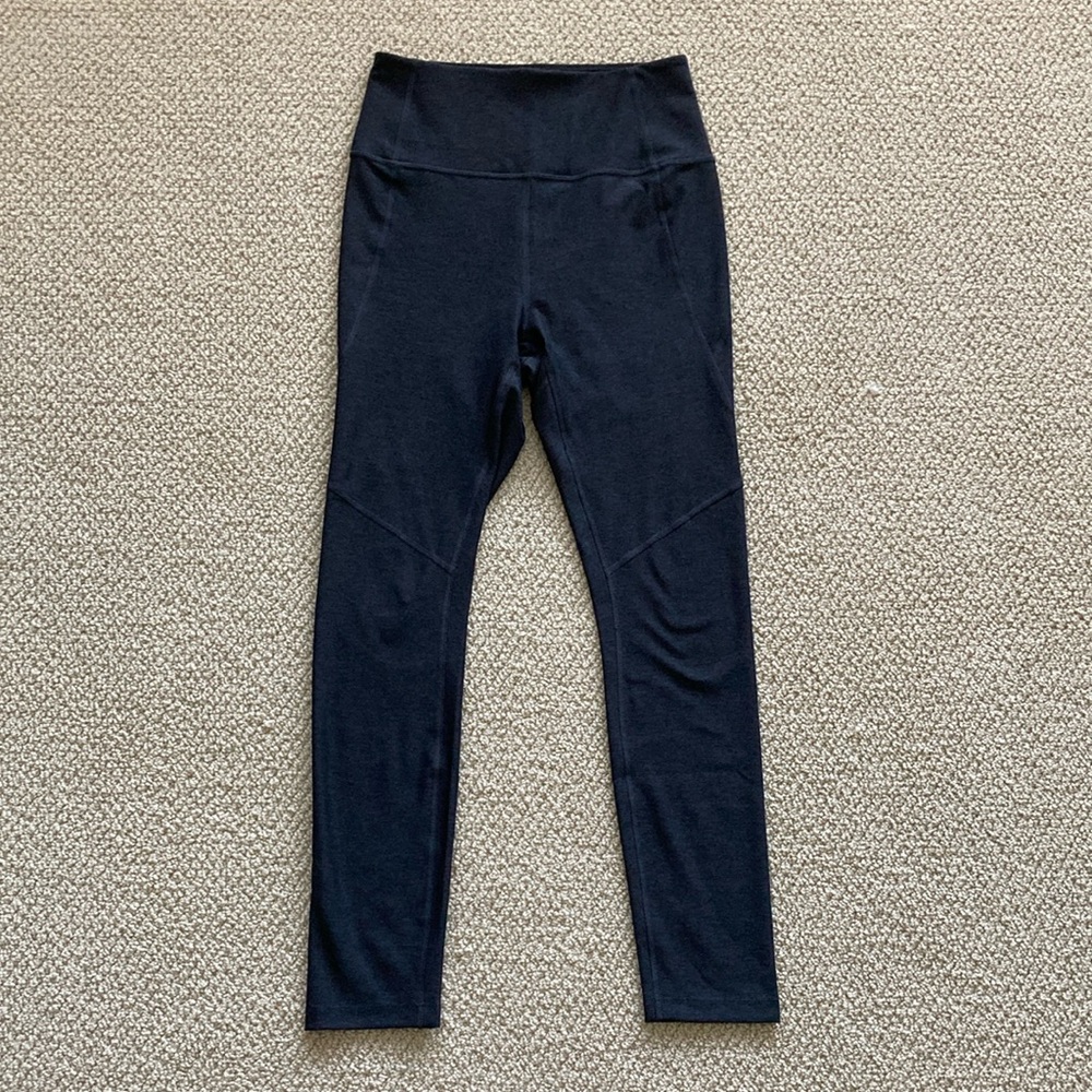 NEW Outdoor Voices High Rise 7/8 Warmup Leggings Charcoal Black Textured NWOT